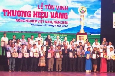 Tôn vinh 85 “Thương hiệu vàng nông nghiệp Việt Nam” năm 2018