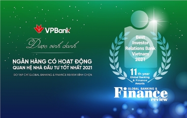 VPBank đoạt giải thưởng quốc tế “Best IR 2021”