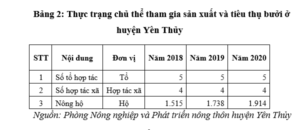 Vai trò của liên kết trong sản xuất nông nghiệp - Nhìn từ mô hình phát triển cây bưởi ở huyện Yên Thủy, tỉnh Hòa Bình