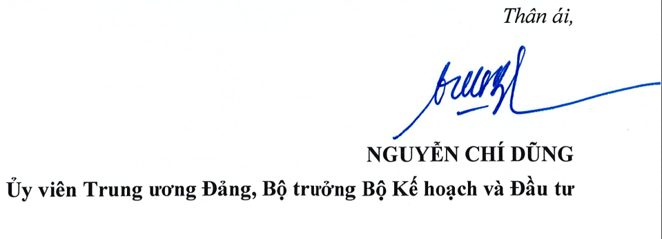 Bộ trưởng Bộ Kế hoạch và Đầu tư gửi thư chúc mừng Tạp chí Kinh tế và Dự báo nhân dịp Năm mới 2025