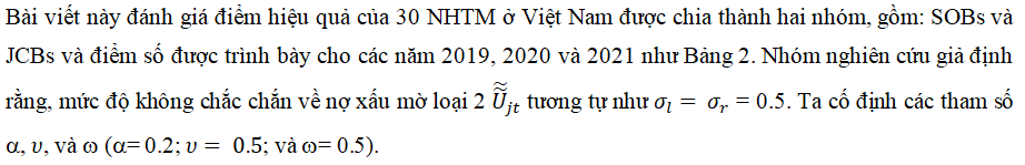 Đánh giá hiệu quả của các ngân hàng Việt Nam trong điều kiện mờ: Mô hình DEA ​​3 giai đoạn với cách tiếp cận tam giác mờ loại 2