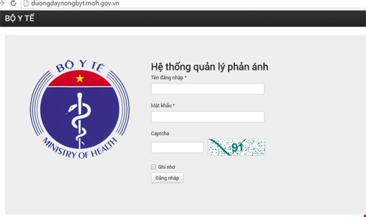 Từ 1/6/2016: Bộ Y tế mở website đường dây nóng