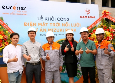 Nam Long Group đã hợp tác cùng Eurener Việt Nam trong dự án điện năng lượng mặt trời nối lưới ở Khu đô thị Mizuki