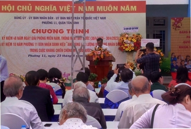 Phường 11, quận Tân Bình kỷ niệm 10 năm phường Anh hùng lực lượng vũ trang nhân dân