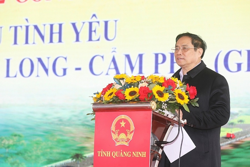 Đồng chí Phạm Minh Chính, Ủy viên Bộ Chính trị, Thủ tướng Chính phủ phát biểu tại buổi lễ.