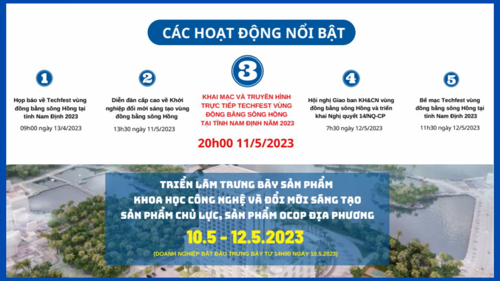 Sắp diễn ra TECHFEST Vùng Đồng bằng sông Hồng 2023 tại tỉnh Nam Định