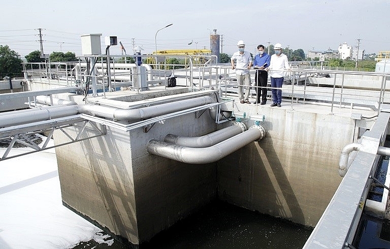 Kiểm tra hệ thống xử lý nước thải KCN Bá Thiện II, huyện Bình Xuyên, tỉnh Vĩnh Phúc