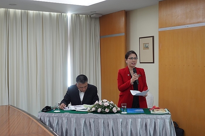 bà Lê Thanh Thảo-Trưởng đại diện Văn phòng UNIDO tại Việt Nam phát biểu tại Hội thảo 