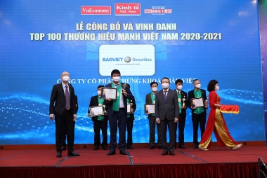 BVSC năm thứ 7 ghi danh “TOP 100 thương hiệu mạnh Việt Nam”