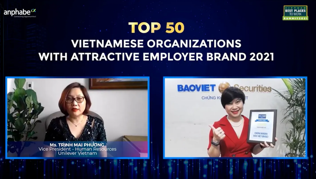 BVSC được vinh danh TOP 100 nơi làm việc tốt nhất Việt Nam 2021