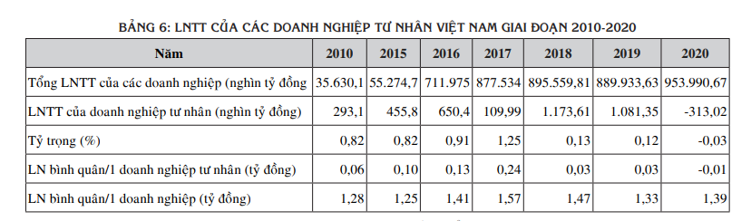 Thực trạng hoạt động sản xuất, kinh doanh của các doanh nghiệp tư nhân tại Việt Nam