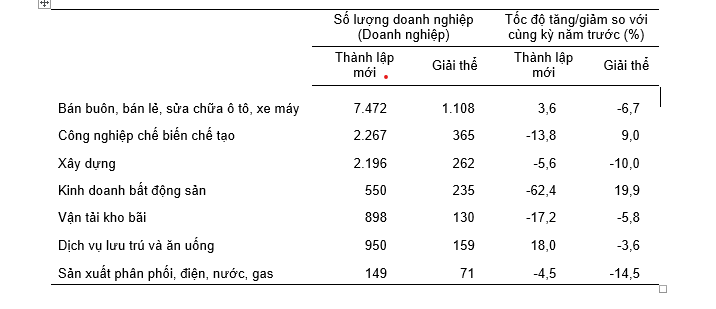 Doanh nghiệp thành lập mới trong tháng 2 giảm nhẹ