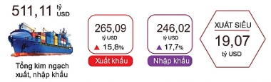 8 tháng năm 2024, cả nước ước tính xuất siêu 19,07 tỷ USD